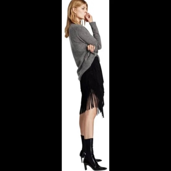 Zara Faux Suede Asymmetrical Fringe Skirt - Picture 4 of 9